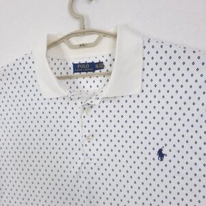Polo Ralph Lauren Polo Shirt Mens 2XLT Tall  White All Over Print Geometric Pony